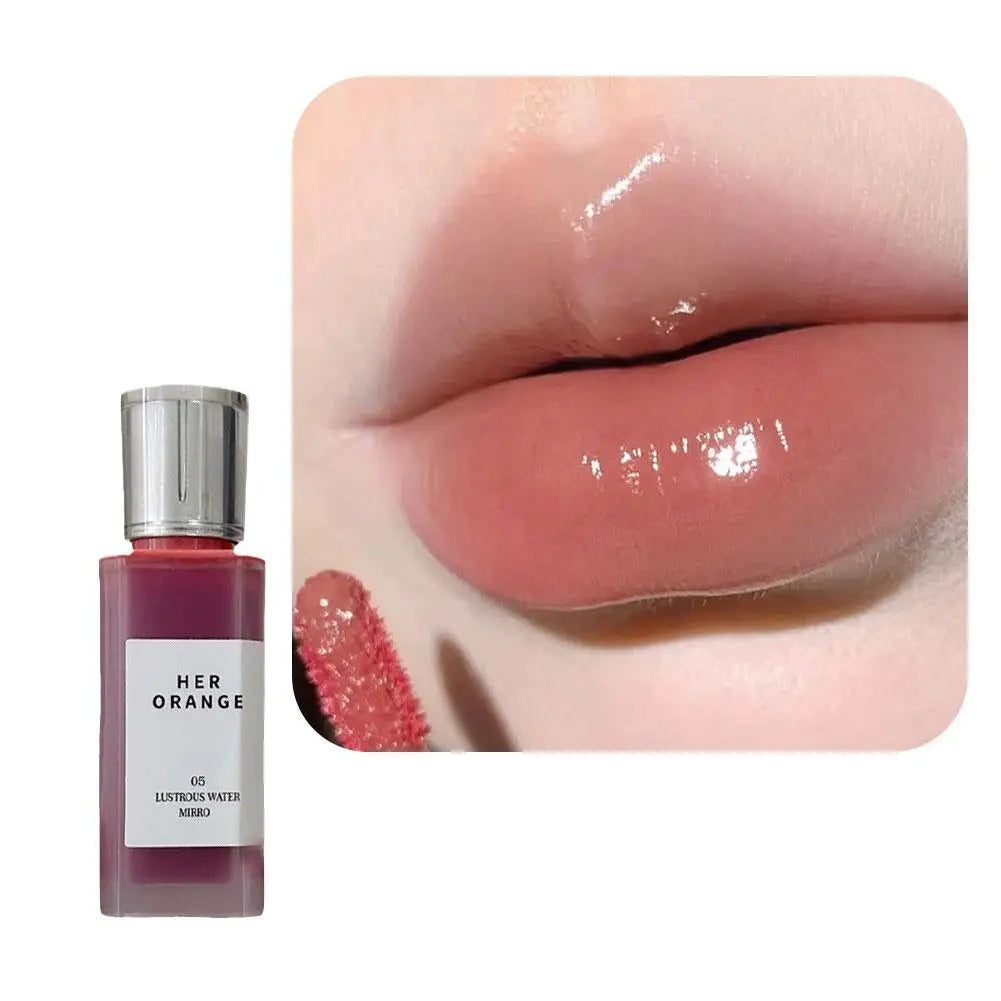 Clear Mirror Lip Gloss Water Light Lip Tint Hydrating Lipstick Glossy Shine Non Sticky Long Lasting Beauty Makeup Nude Color