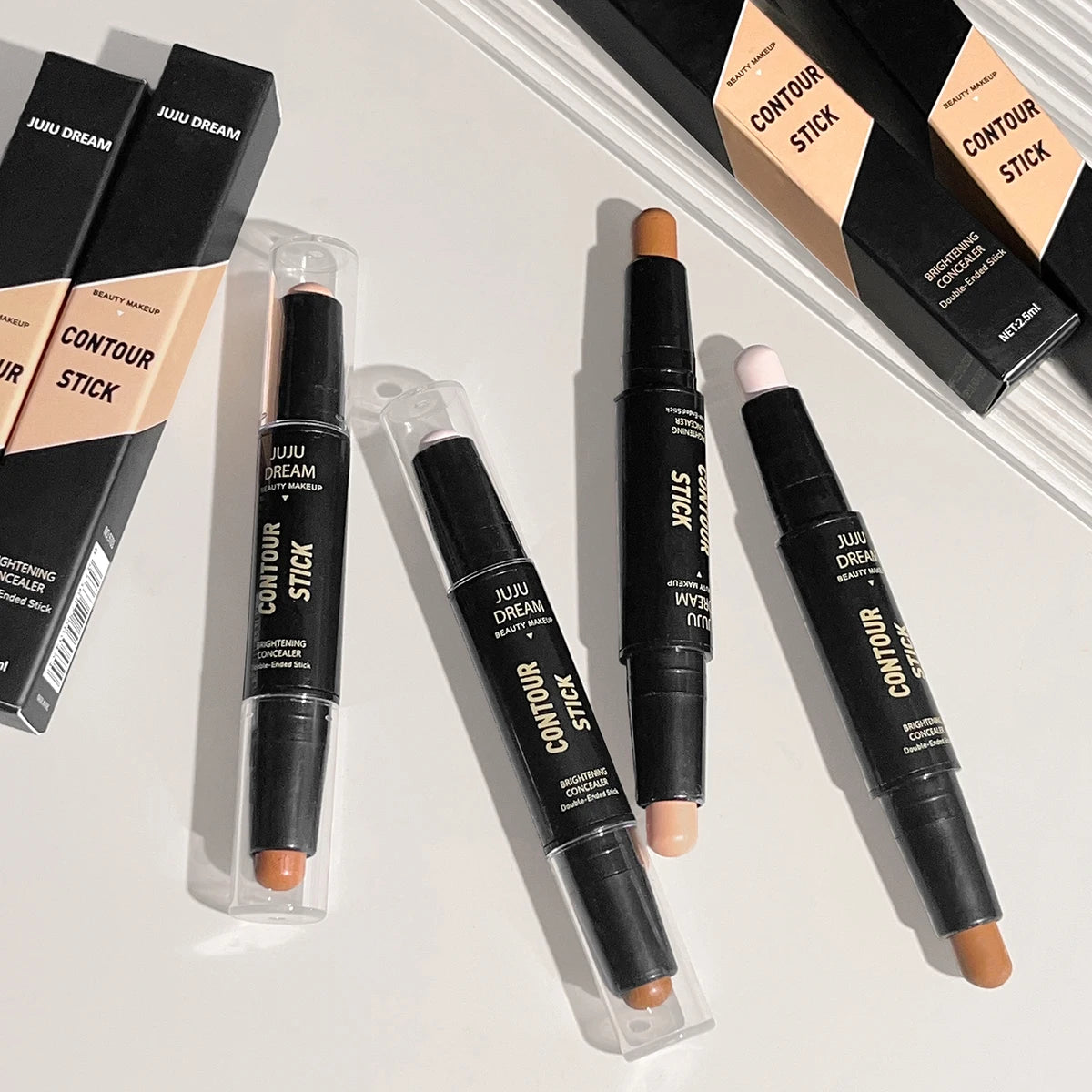 Dual-ended highlighter wand 2-in-1 concealer pen natural three-dimensional shadow wand