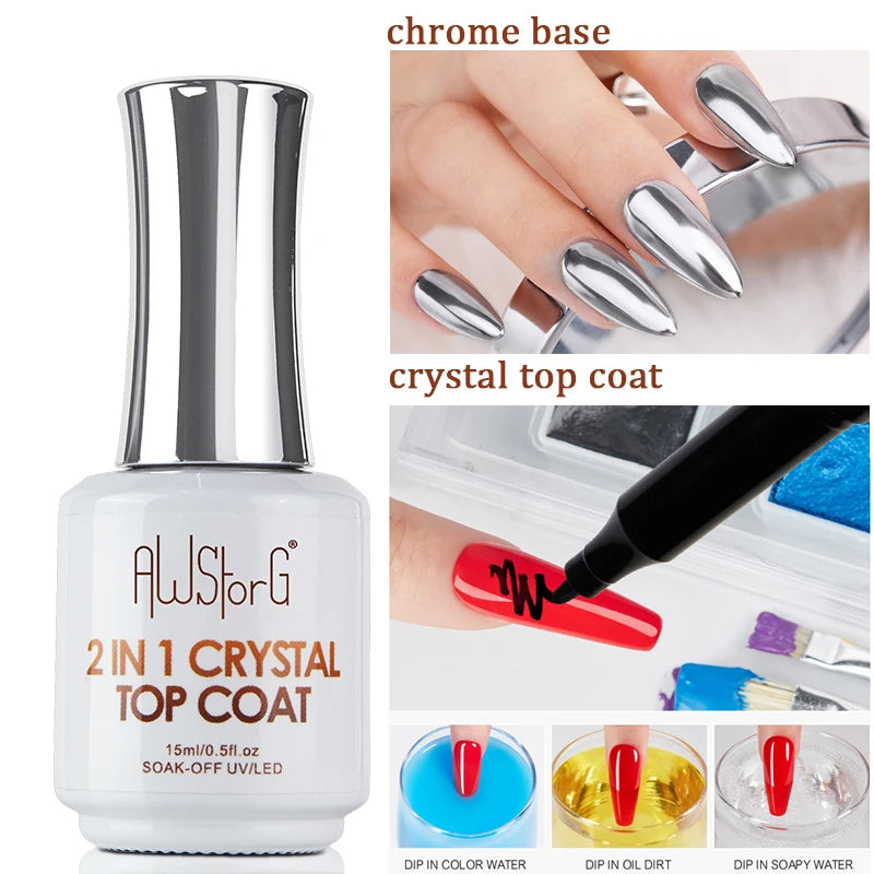 AWStorG 15ML Magic Remover  Fast Nail Gel Polish Clean UV Soak Off Semi Permanent Varnish Nail Art Removal Tools Manicur