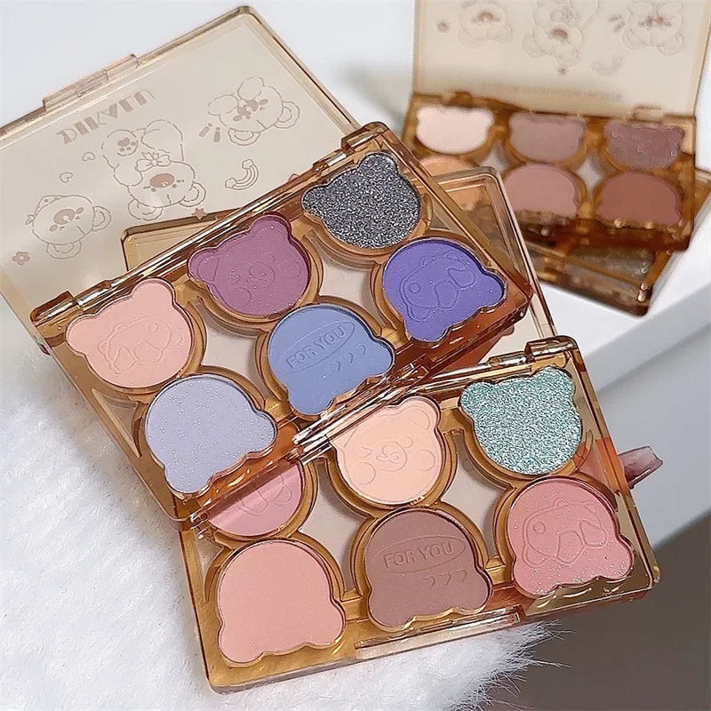 6 Colors Matte Eyeshadow Palette Fine Shimmering Pearlescent Smoky Gray Red Black Eye Shadow Wine Red Eye Makeup Wholesale