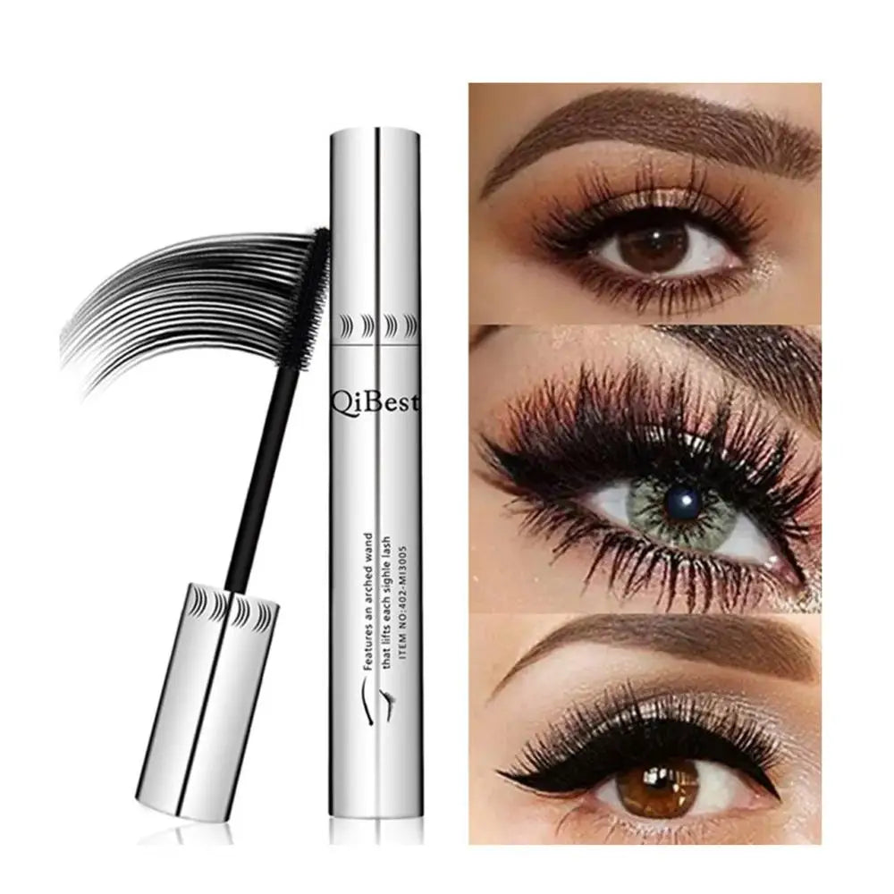 Qibest 4D Silk Fiber Mascara - Black Waterproof Lengthening