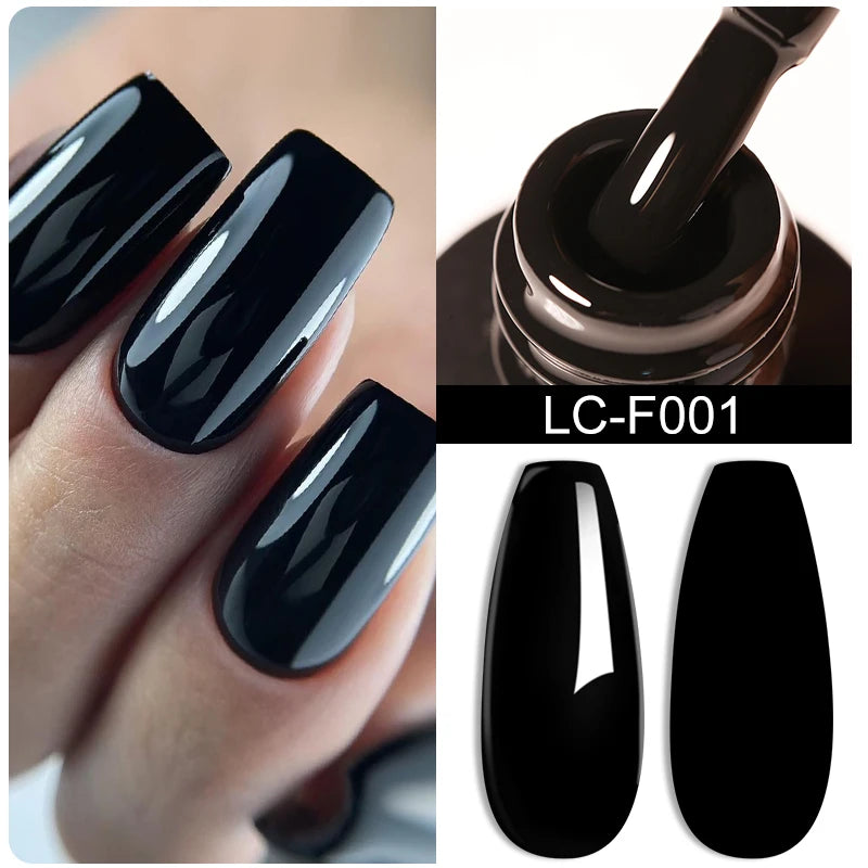 LILYCUTE 7ML Black Silver Red Reflective Glitter Gel Nail Polish Sparkling French Soak Off Long Lasting Manicure Nails Art Gel