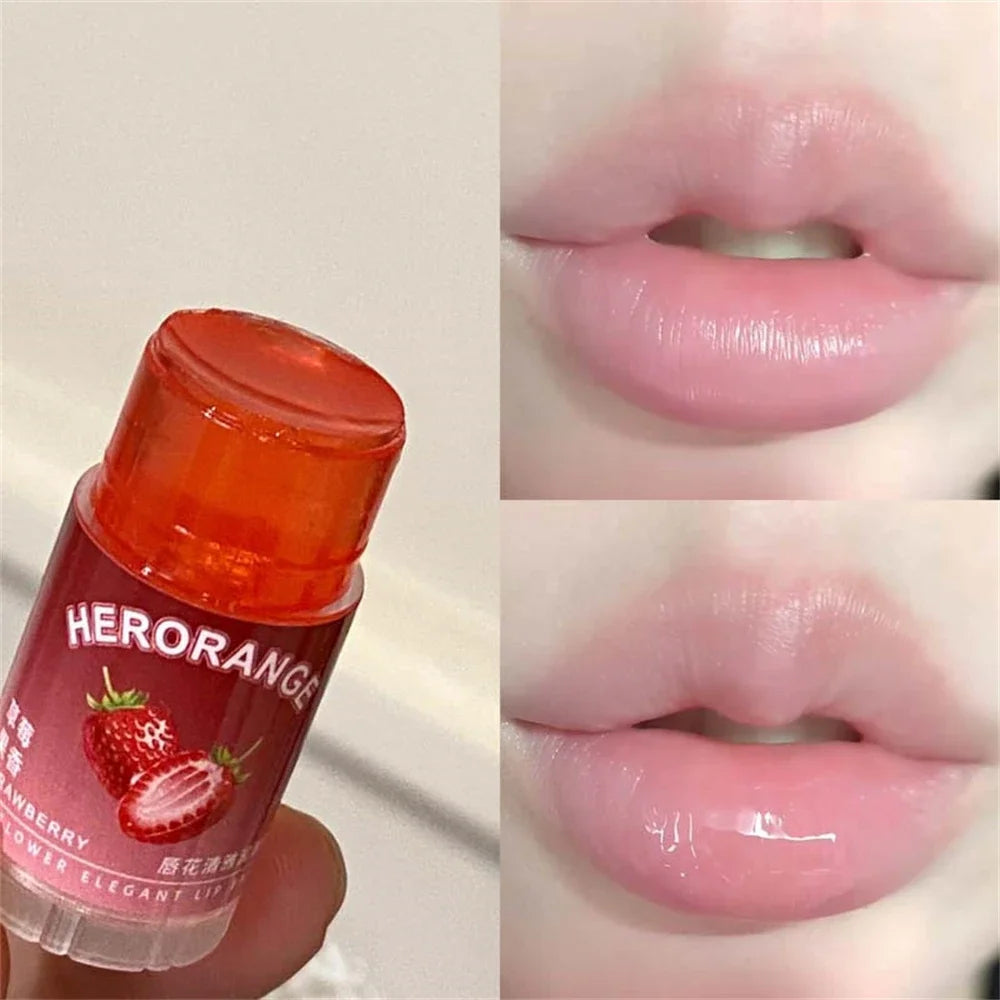 Transparent Coconut Fruit Lip Balm Lip Care Moisturizing Fade Fine Lines Jelly Lip Gloss Lipstick Anti-drying Hydration Makeup