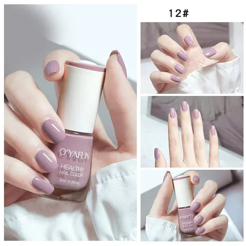 8ml Matte Waterproof No-bake Nail Polish Nail Art Tearable Quick Dry Normal Without Lamp Nail Polish Glitter Sequins UV Varnish