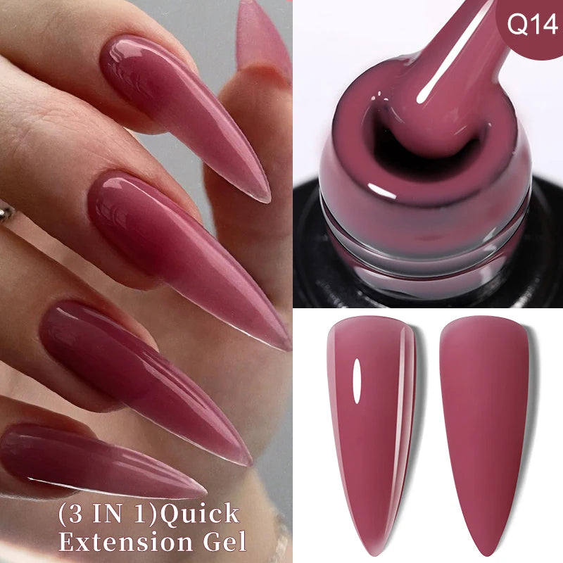 LILYCUTE 15ML Quick Extension Gel Nail Polish Milky White Clear Pink Color French Manicure Finger Prolong Nail Hard Gel Varnish