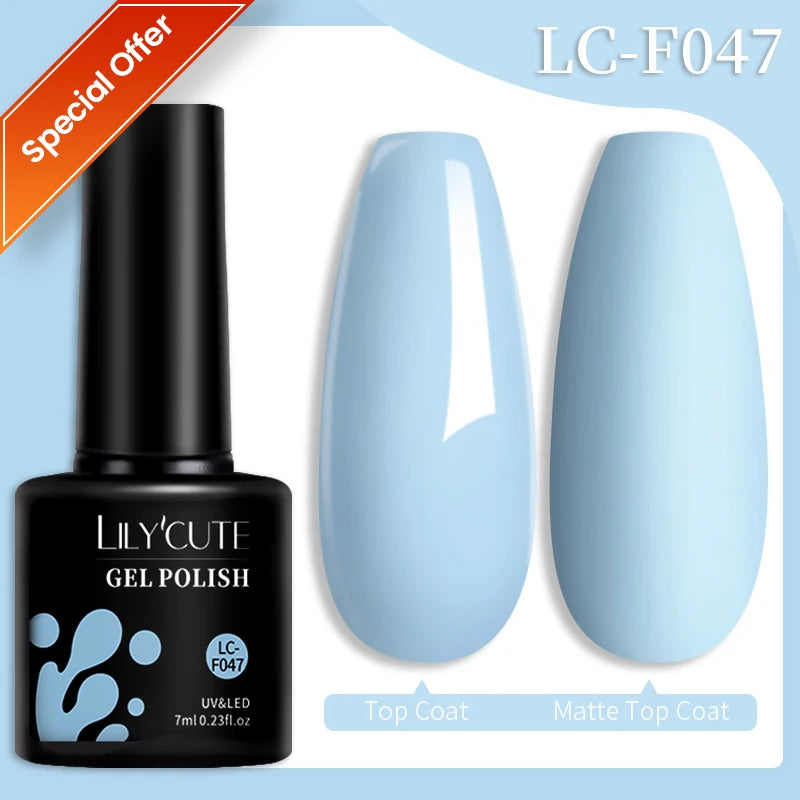 LILYCUTE 7ML Black Silver Red Reflective Glitter Gel Nail Polish Sparkling French Soak Off Long Lasting Manicure Nails Art Gel