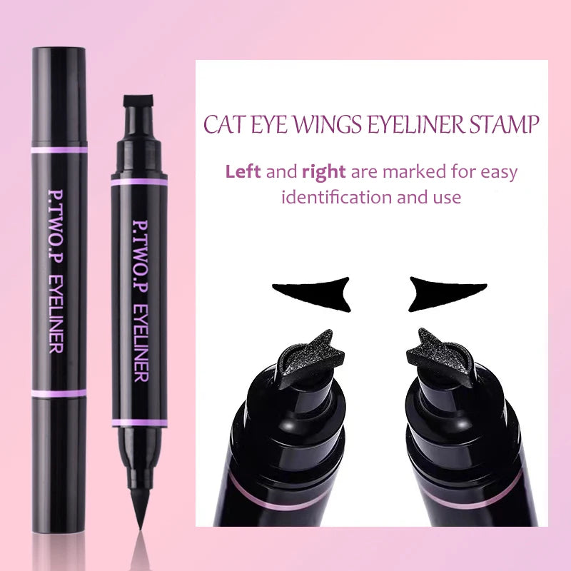PTWOP 2-Piece Winged Eyeliner Stamp & Liquid Pencil - Black