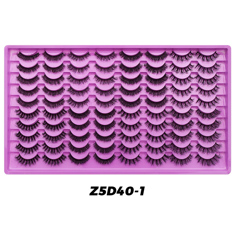 DINGSEN 40 pairs Volume Strip Lashes Faux Mink False Eyelashes Kit Cosmetics Soft Fake Volume Eyelash Extensions Wholesale