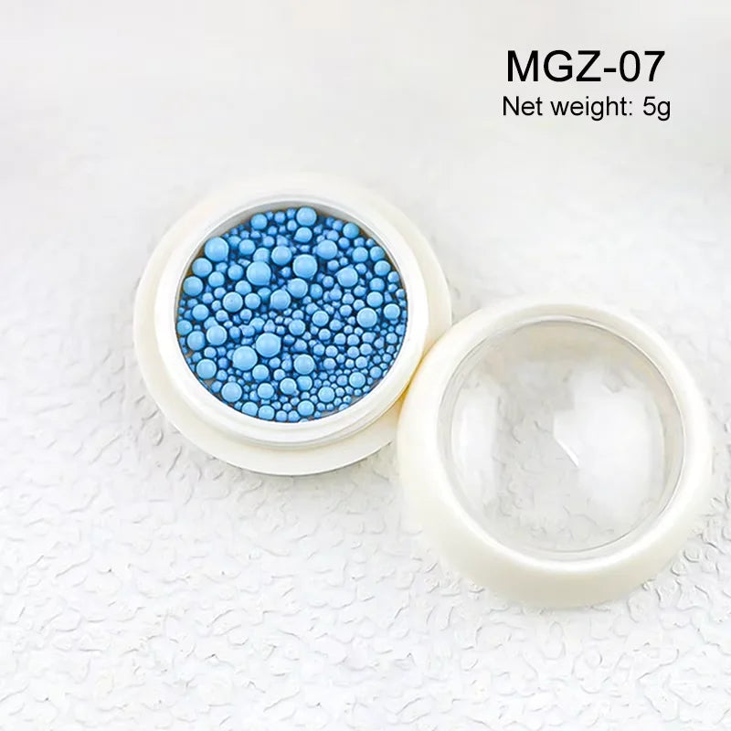 White Acrylic Flower Nail Art Decorations Mixed Size Rhinestones Red Blue Gem Manicure Tools Accessories DIY Nails Design 5g