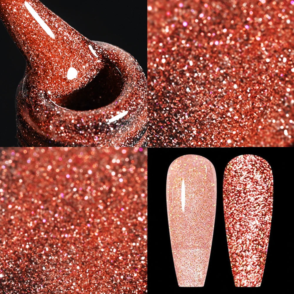 5/7/8/10ml Metallic Gel Gold Mirror Effect Gel Nail Polish French Design Line Flower Drawing Gel Nail UV Soak Off Polish Varni