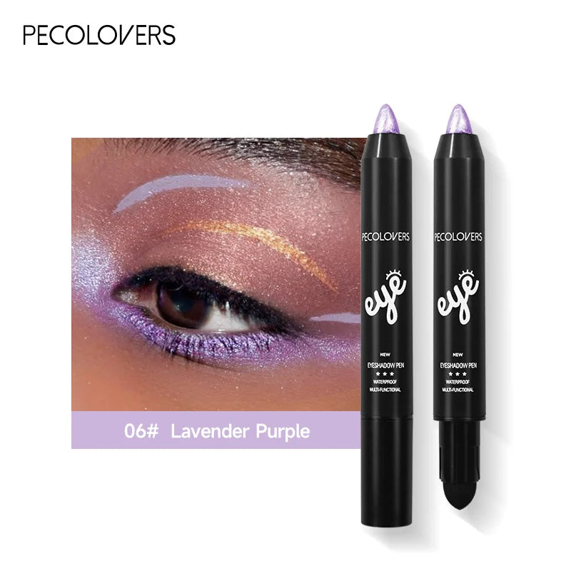 6 Colors Eyeshadow Pencil Stick, Waterproof Pearly Shimmer Glitter Eyeshadow Eyeliner Pen, Long Lasting Eye Makeup Tool