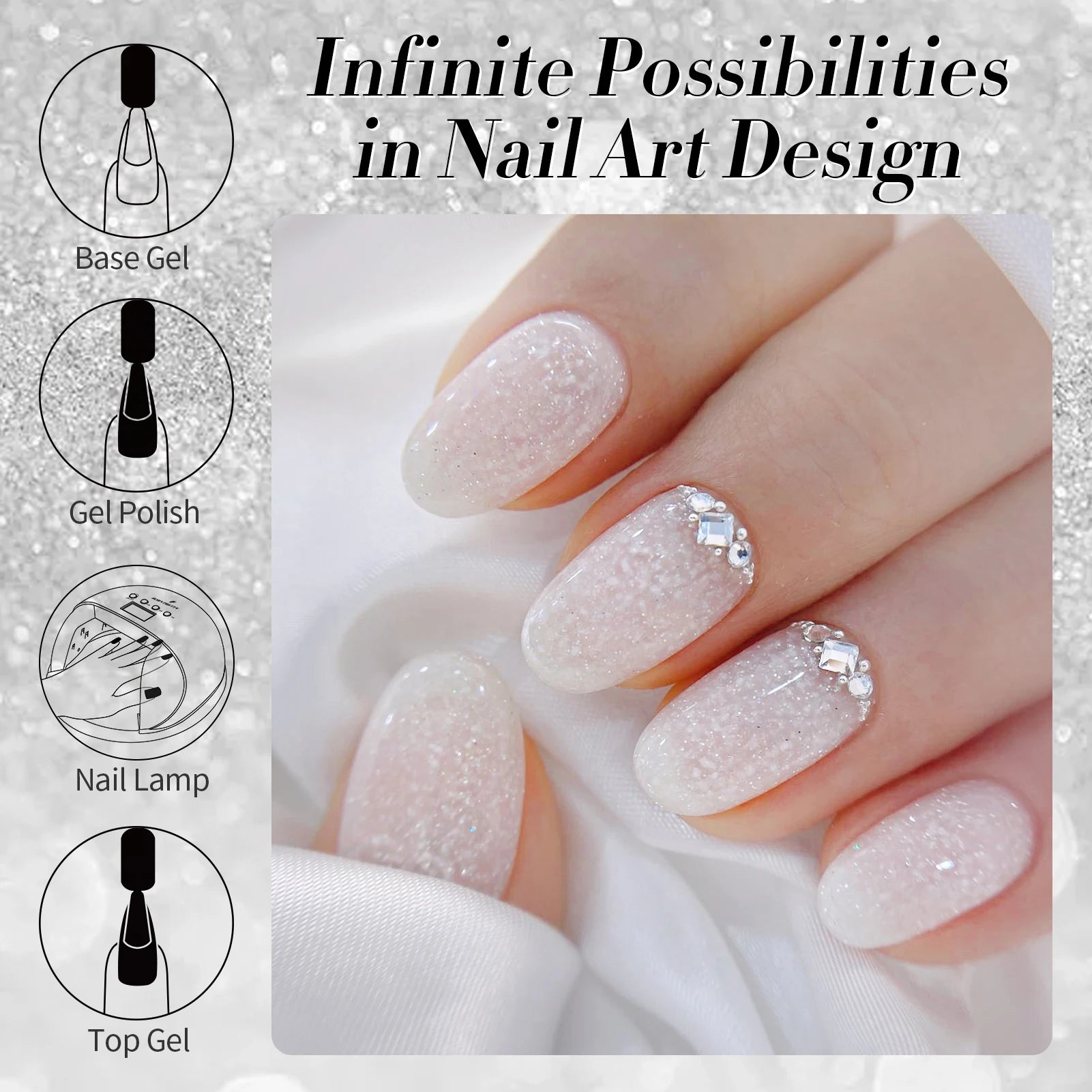 BORN PRETTY 10ml Snow Glitter Jelly Gel Polish Christmas Vernis Semi Permanent Nail Art Soak Off UV Gel Manicure Nail Supplies