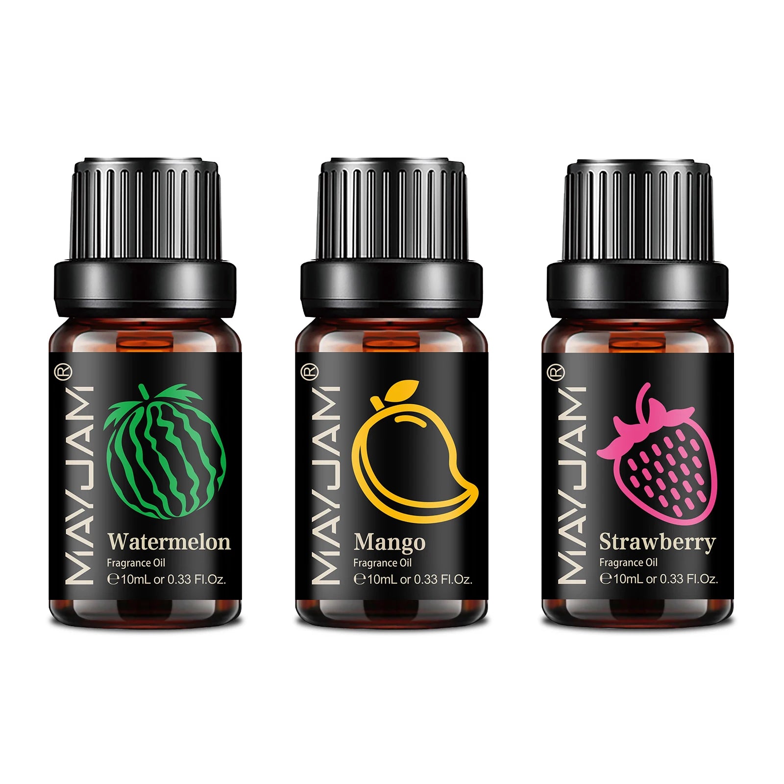 MAYJAM Fruit Essential Oil 10ml Cherry Banana Papaya Grape Litchi Guava Kiwifruit Pear Fig Fragrance Oil for Diffuser Candle