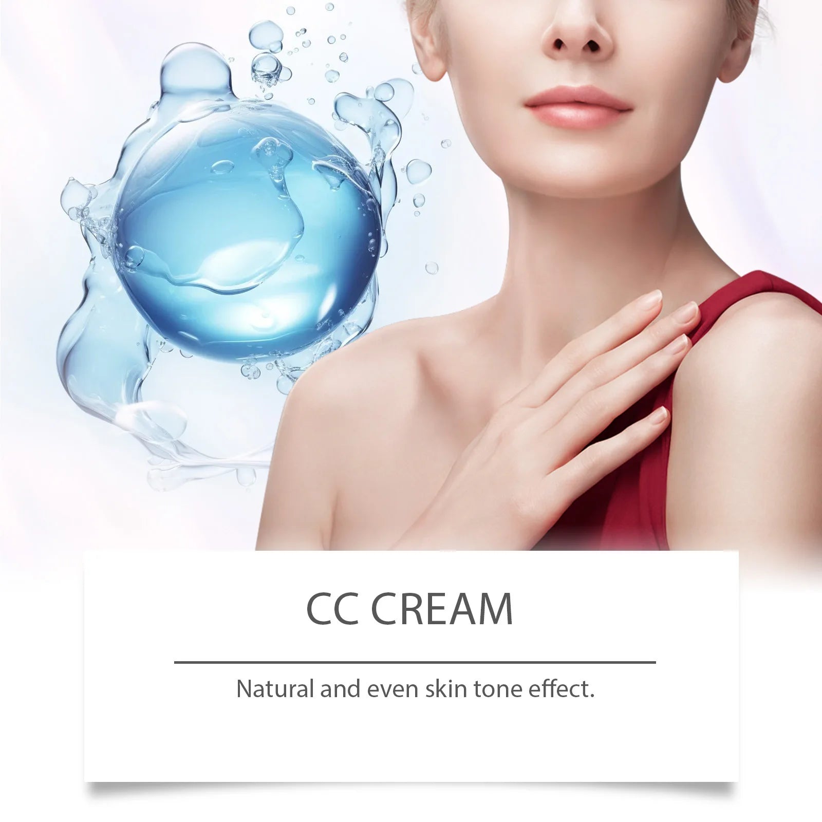 CC Cream Hydrating Foundation Liquid Spf43 Even Skin Tone Brightening Lightweight Moisturizer Long-Lasting Natural Finish Makeup