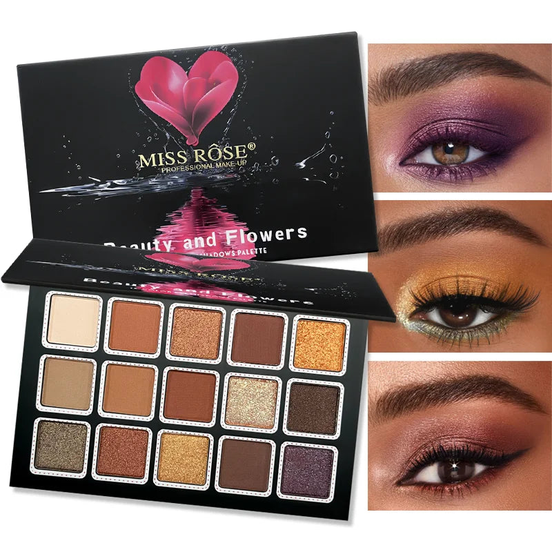 15 Colors Glitter Eyeshadow Palette Matte Waterproof Long Lasting Pressed Powder Cosmetics Kit Fashion Women Eye Makeup palette