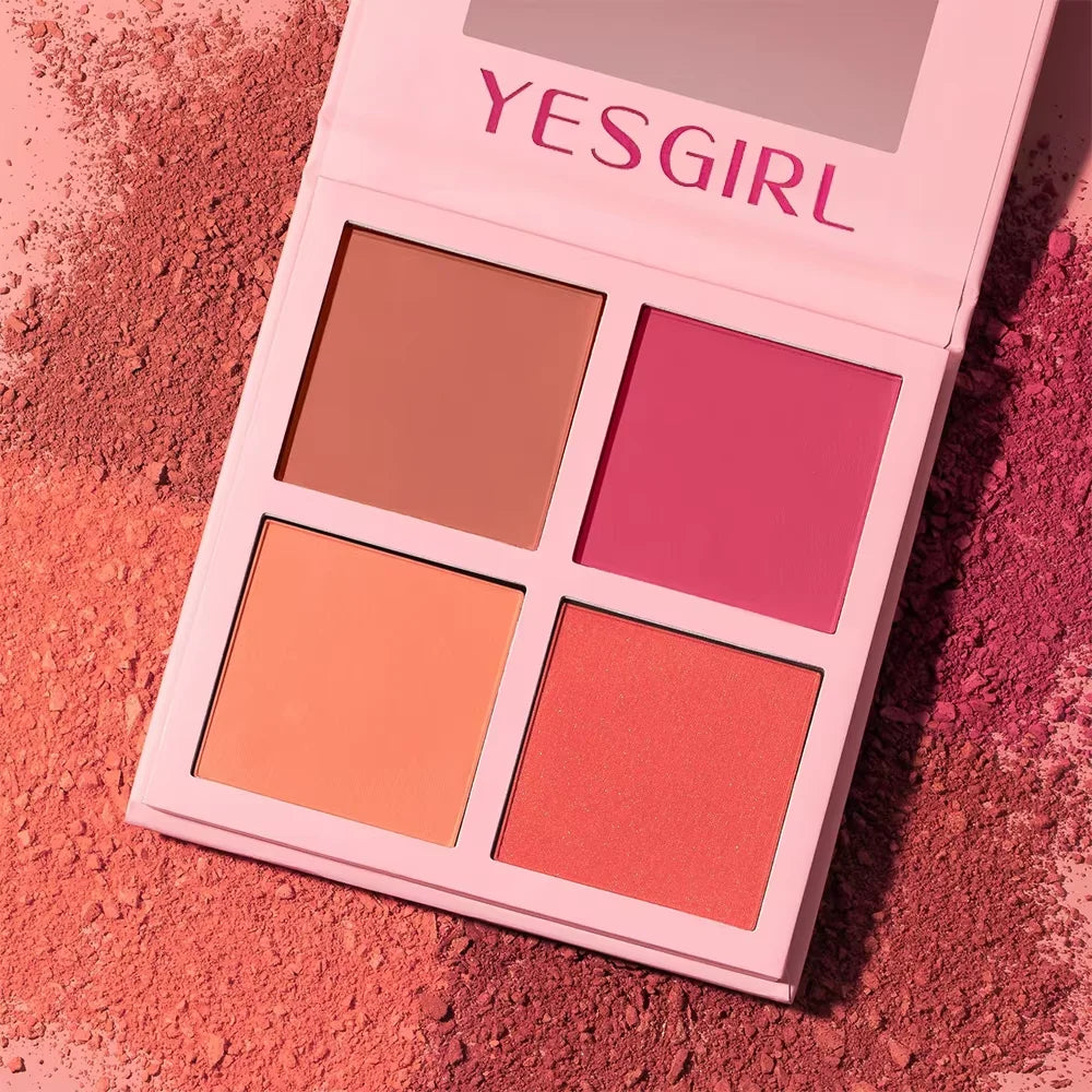 CLEARANCE SAL Four Color Matte Powder Blusher Low Saturation Soft Fog Powder Red Blusher Brightens Christmas gift