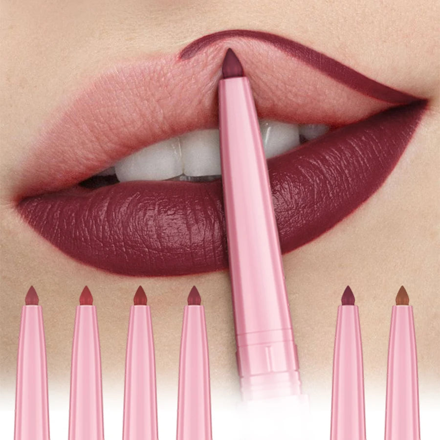 1PC Waterproof Matte Lip Liner Contours Lips in Shades Sexy Red Lipstick Natural Color Lip Makeup Hydrating Lip Cosmetic Gifts