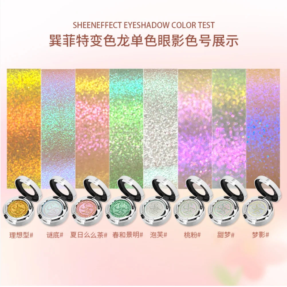 SheenEffect chameleon pigment Eyeshadow Single eye shadow Long-lasting Highlighter Easy to blend portable Makeup Cosmetics