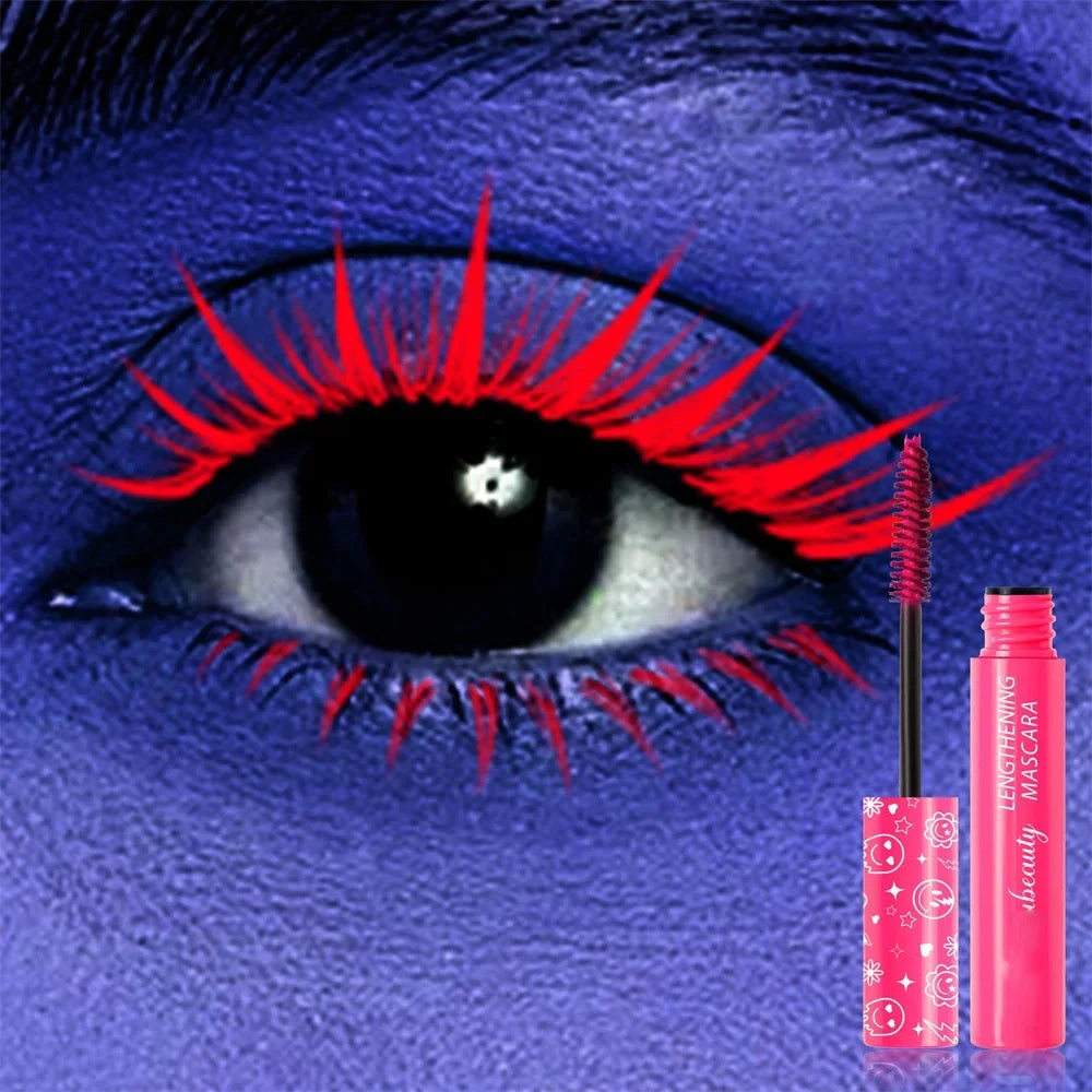 6Color Neon Mascara Fluorescence Waterproof Lasting Cosmetic Luminous Pigment Quick Dry Mascara Non Caking Eyelash Extend Makeup