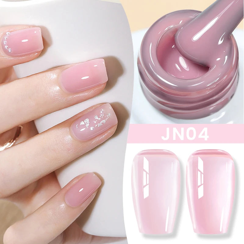 BORN PRETTY Milky White Jelly Nude Gel Nail Polish 10ml White Translucent Soak Off Gel Vernis Semi Permanent Need UV Light Cure