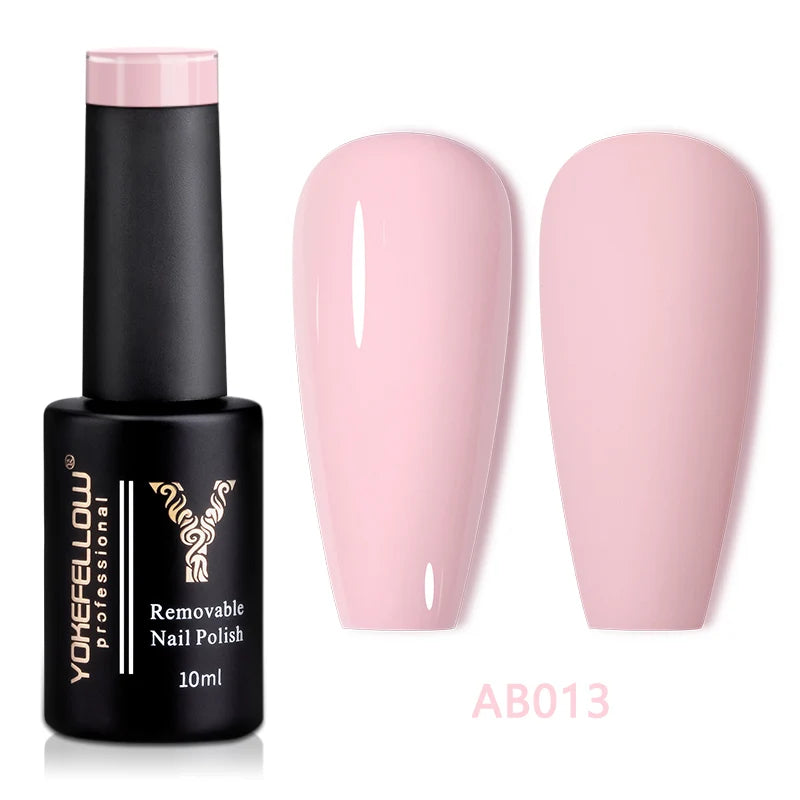 YOKEFELLOW 10ml Jelly Nude Gel Nail Polish High Quality Translucent Pink Nail Gel Varnish Soak Off UV Gel Polish Long Lasting