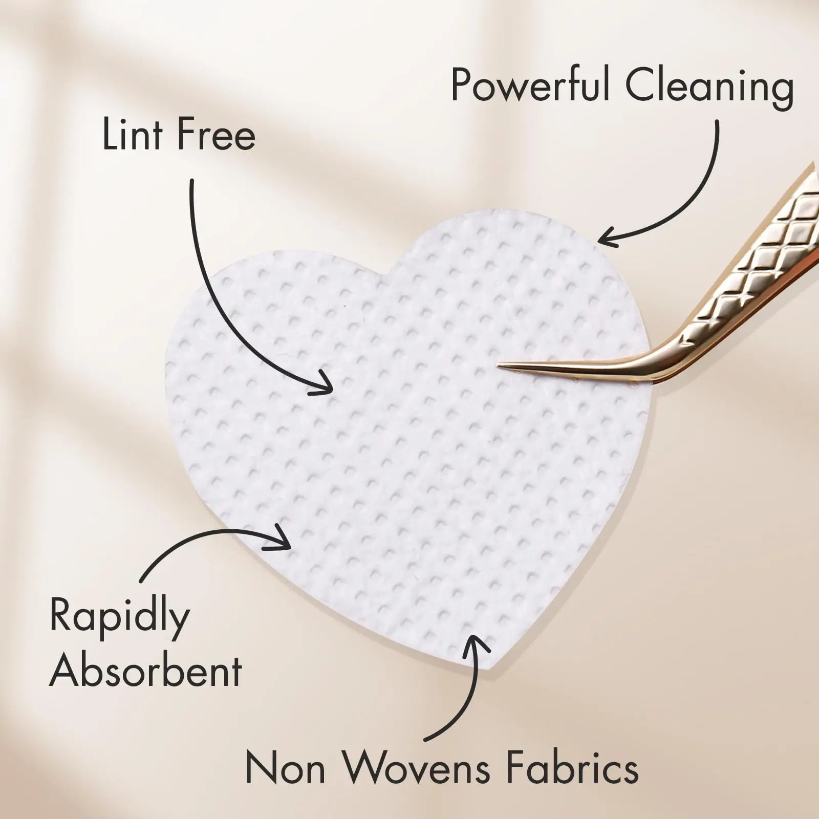 200Pcs/Box Lint Free Nail Wipes Eyelash Extension Glue Wipes Cleaner Cloth Non-Woven Fabric Nail Gel Polish Remover Cotton Pads