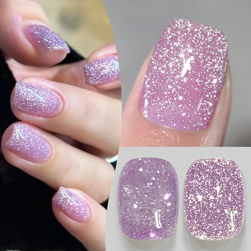 BORN PRETTY 10ml Sliver Carat Mirage Reflective Glitter Gel Nail Polish Sparkling Ultra Shine Soak Off UV Nail Art Gel Varnish