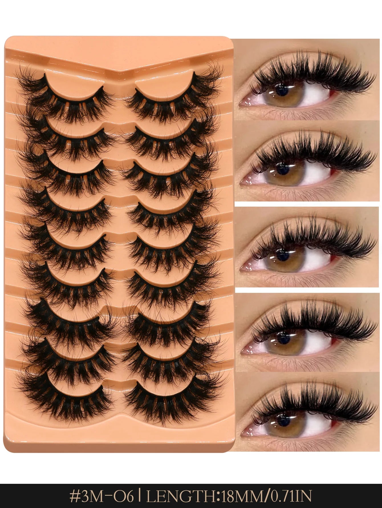 Cat Eyelashes Fluffy 3D Mink Eyelashes Natural Look False Lashes for Daily Party Wedding Lightweigh Reusable Makeup