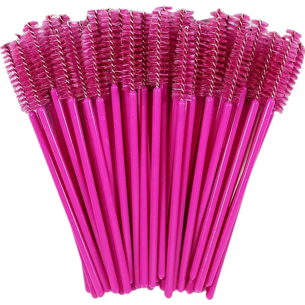 50Pcs Makeup Eyelash Brushes Disposable Crystal Eyebrow brush Diamond Handle Mascara Wand Applicator Lashes Extension Tools