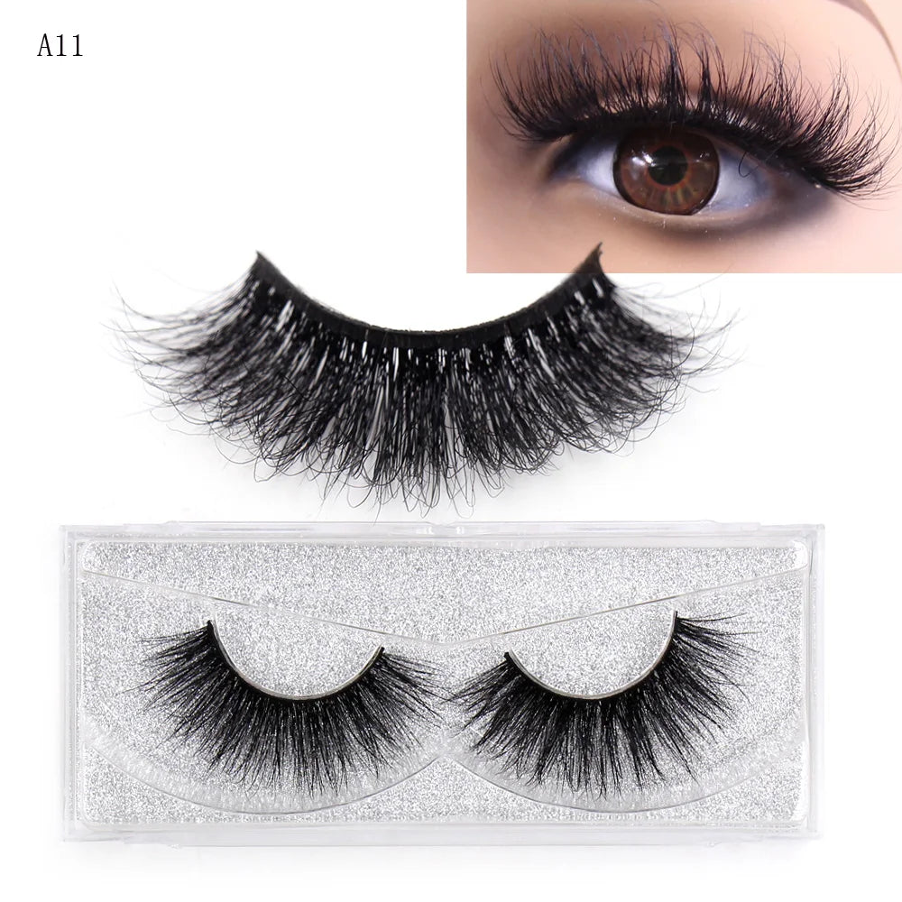 LEHUAMAO 5D Mink Hair False Eyelashes Wispy Cross Natural Mink Lashes Fluffy Eyelash Extension Tools Makeup Handmade Eye lashes