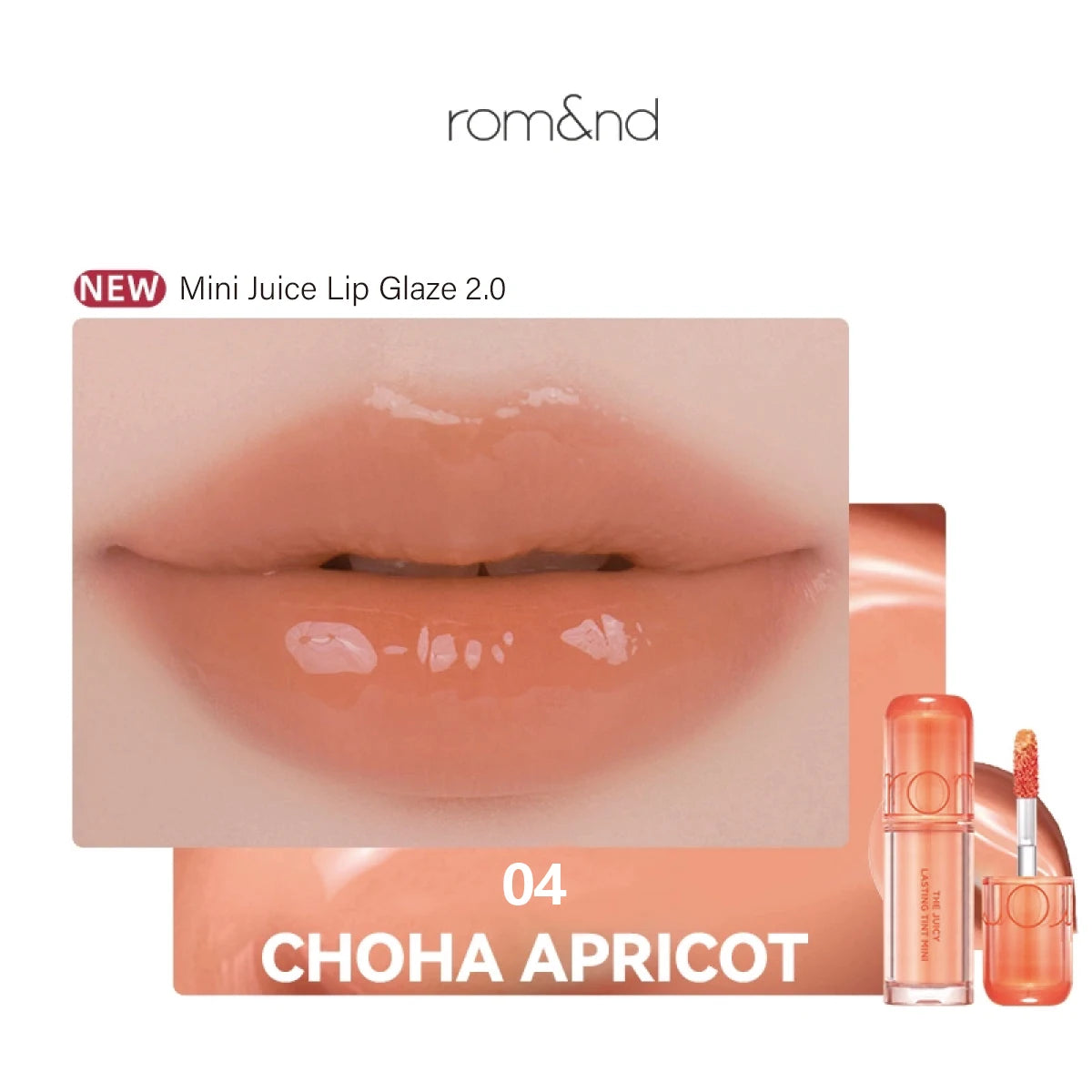 rom&nd THE JUICY LASTING TINT MINI,Juicy Glossy Texture,Lightweight Non-Sticky,Portable Design,Glamour,K-Beauty,Korean Makeup