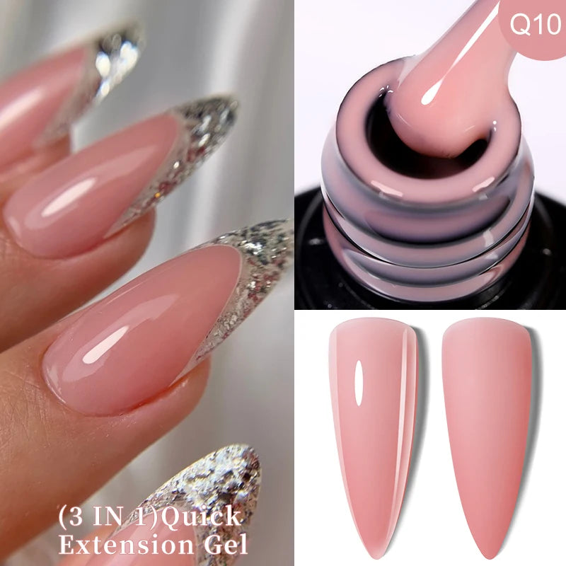 LILYCUTE 15ML Quick Extension Gel Nail Polish Milky White Clear Pink Color French Manicure Finger Prolong Nail Hard Gel Varnish