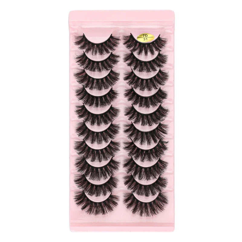 SHIDISHANGPIN 3/5/16 Pairs Natural Long False Eyelashes Dramatic Fluffy 3D Mink Lashes Wispy Wholesale Eye Lashes Thick Cils