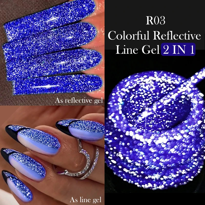 LILYCUTE 5ml Super Bright Metallic Painting Liner Gel Nail Polish UV LED Painting Gel Nail Art Drawing Stripe Pull Line UV Gel
