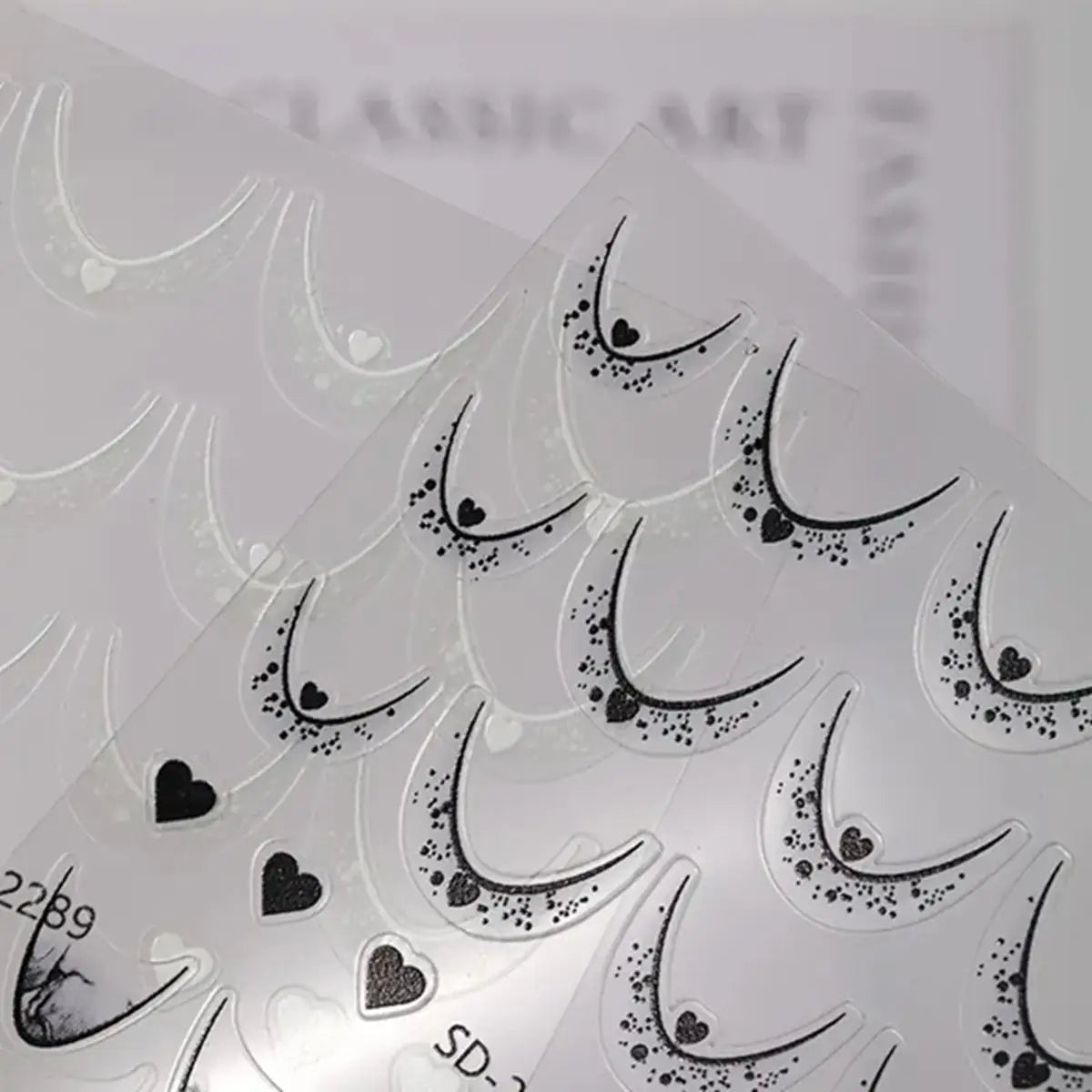 12 Sheets Gradient French Tip Nail Stickers Heart Design Nail Decals Self-Adhesive Manicure Stickers 12 Colors for DIY Nail Art