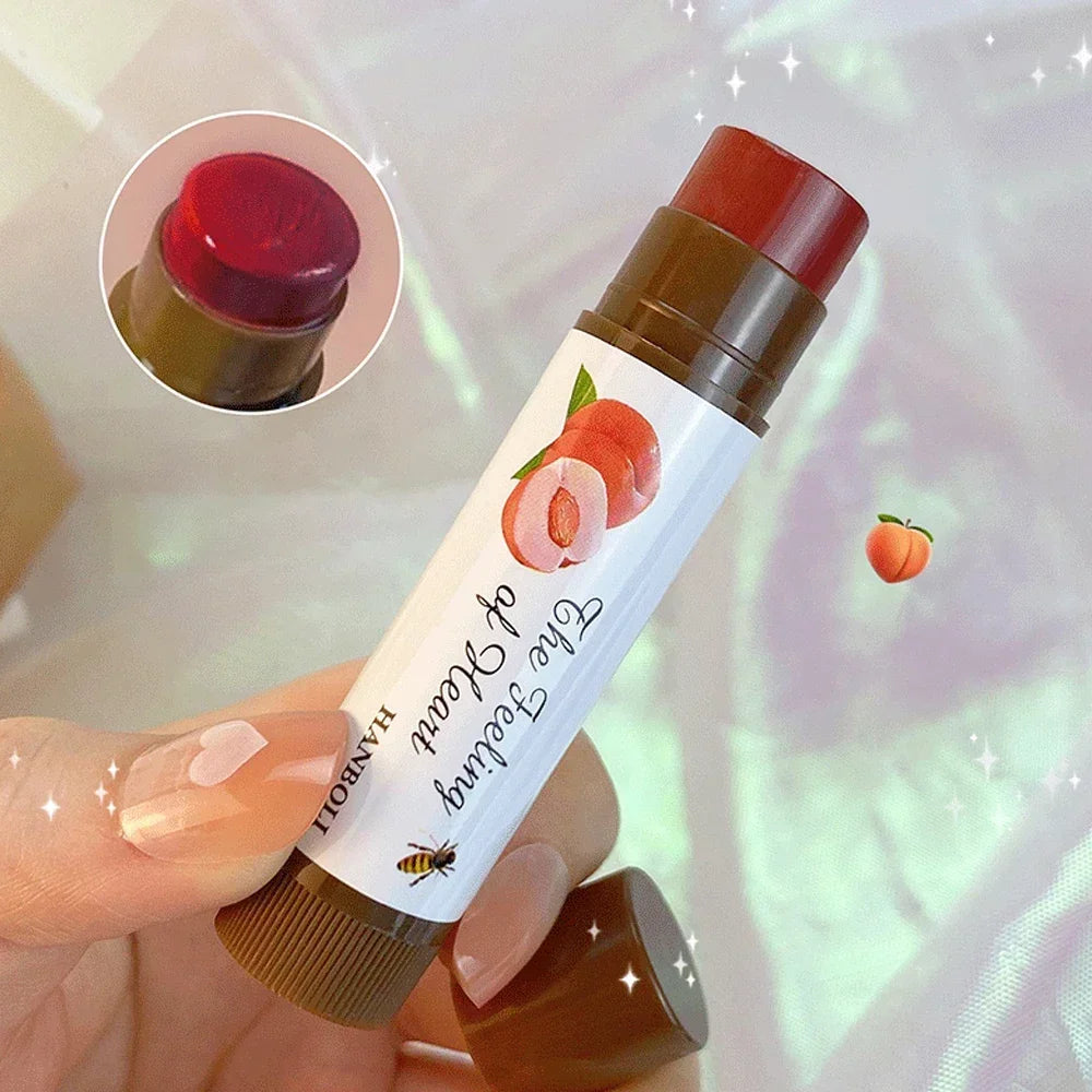 Colored Fruit Lip Balm Long Lasting Natural Nourishing Moisturizing Lipsticks Peach Tea Orange Jelly Plumping Lips Care Makeup