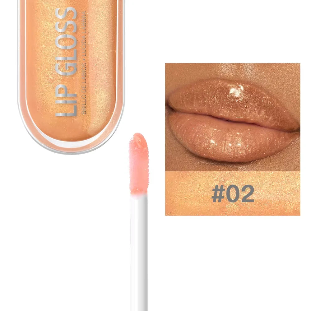 USHAS 12 colors mirror fine flash liquid lipstick pearlescent color waterproof sweatproof non-stick cup lip gloss