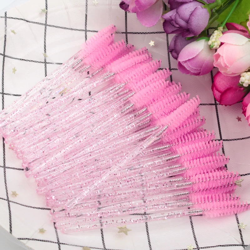5/50 Pcs Eye Lash Brushes Eyebrow Brush False Eyelashes Extension Tools Mascara Wands Applicator Spoolers Lashes Cosmetic Tool