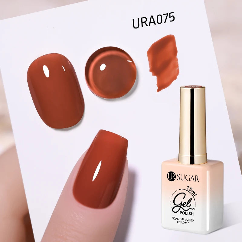 UR SUGAR 15ml Fiber Rubber Base Gel Upgrade Broken Nail Repaired Fiberglass Clear Quick Building UV Construction Gel Soak Off
