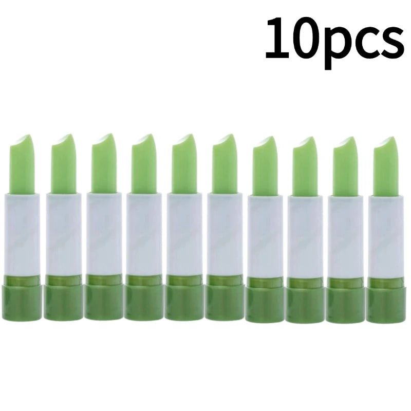 Aloe Vera Moisturizing Lipstick Moisture Lip Balm Anti Drying Temperature Color Changing Nourishing Lip Balm Lips Care 1-10pcs
