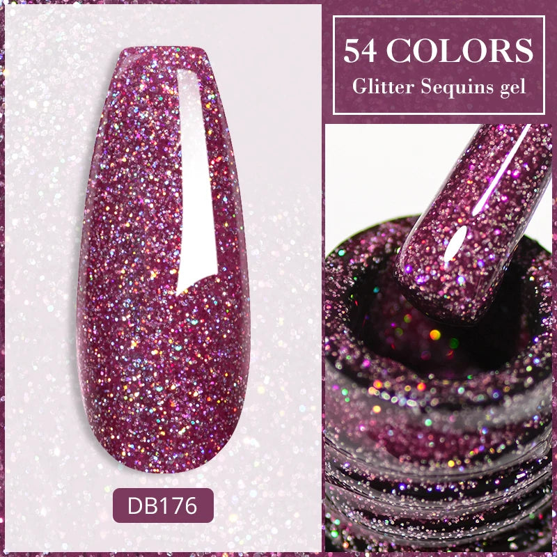 7ML Ice Transparent Glass Bead Moonlight Cat Eye Magnet Gel Nail Polish Jelly Ultra Shine Glitter Semi Permanent Soak Off UV Gel