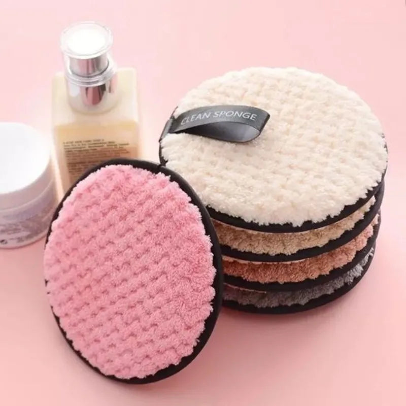 5Pcs Reusable Makeup Remover Cotton Wipes Microfiber  Sponge Cleaning Tool Washable Sponge Pad  Makeup Remover Pads Facial Clean