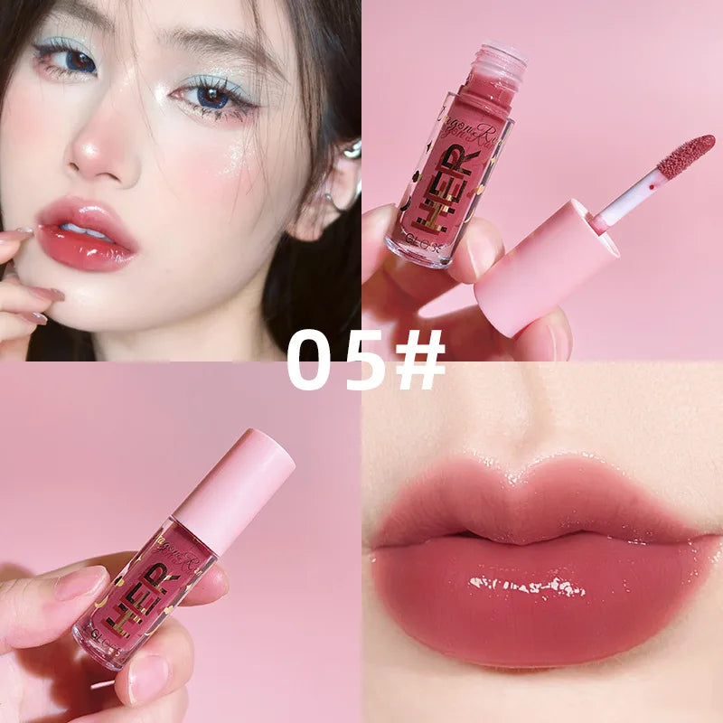 Water Light Lip Gloss Moisturizing Lipstick Jelly Mirror Lip Glaze Crystal Clear Hydrating Lip Plumping Gloss Korean Makeup