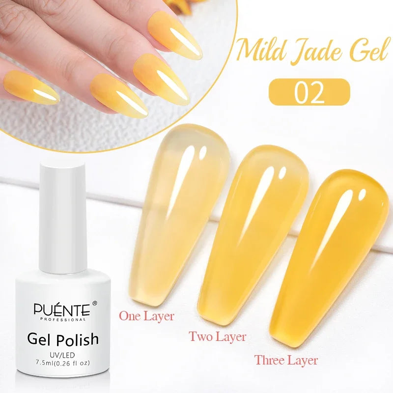 PUENTE 7.5ML Nude Shade Ceramic Cat Eye Gel Nail Polish Shiny Moonlight Cat Eye Gel Soak Off UV Semi-Permanent Nail Art Varnish