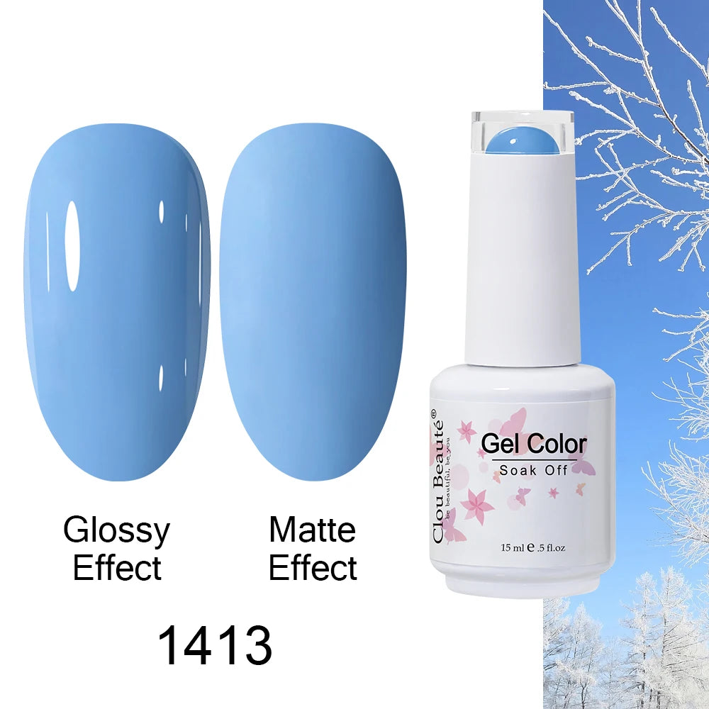 Clou Beaute Royal Blue Color Winter Trendy Semi Permanent Nail Art Manicure Varnishes Gel Nail Polish Hybrid Base Gel Top Coat