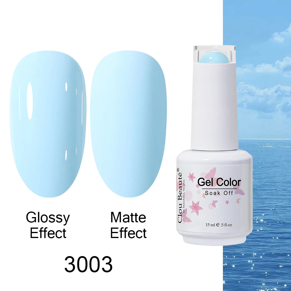 Clou Beaute Royal Blue Color Winter Trendy Semi Permanent Nail Art Manicure Varnishes Gel Nail Polish Hybrid Base Gel Top Coat
