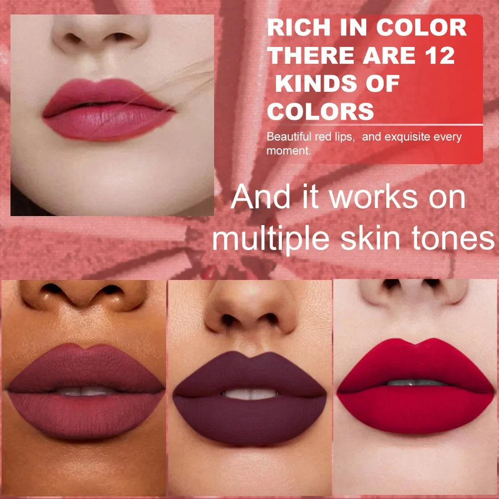 6pcs Matte Lip Liner Set Nude Brown Smooth Rose Red Pigmented Long Lasting Rotatable Lipstick Pencil Kit for Smooth Finish