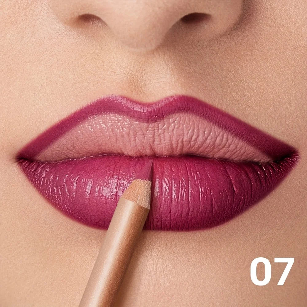 Waterproof Matte Lip Liner, Long Lasting High Pigment Lip Pencil, Smooth Precise Lip Contour for Women
