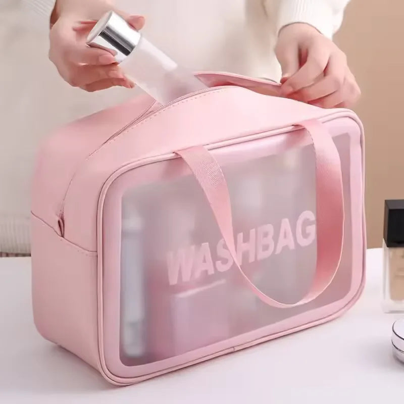 Portable Travel Wash Bag Female Transparent Waterproof Makeup Storage Pouch Large Capacity Cosmetic Organizer Beauty Women Case