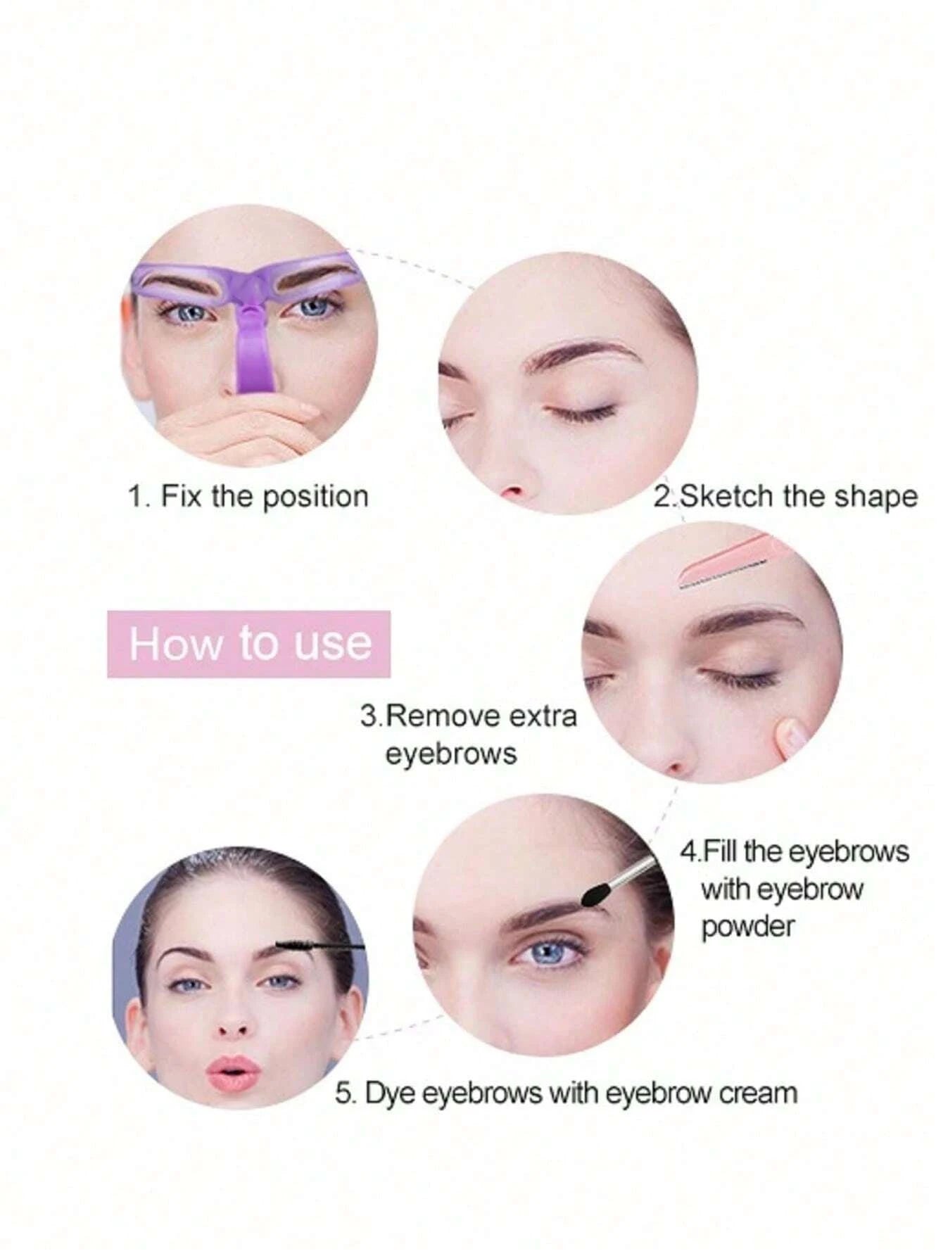8-In-1 Reusable Eyebrow Template Set, Eyebrow Template Tool, Eyebrow Makeup Model Tool And Accessories